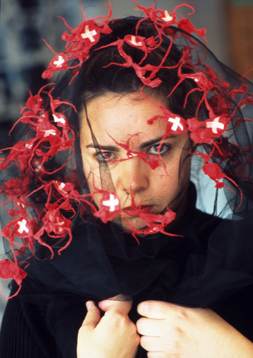 Fatma Charfi: Autoportrait, avec Abérics, 1989, fotografie